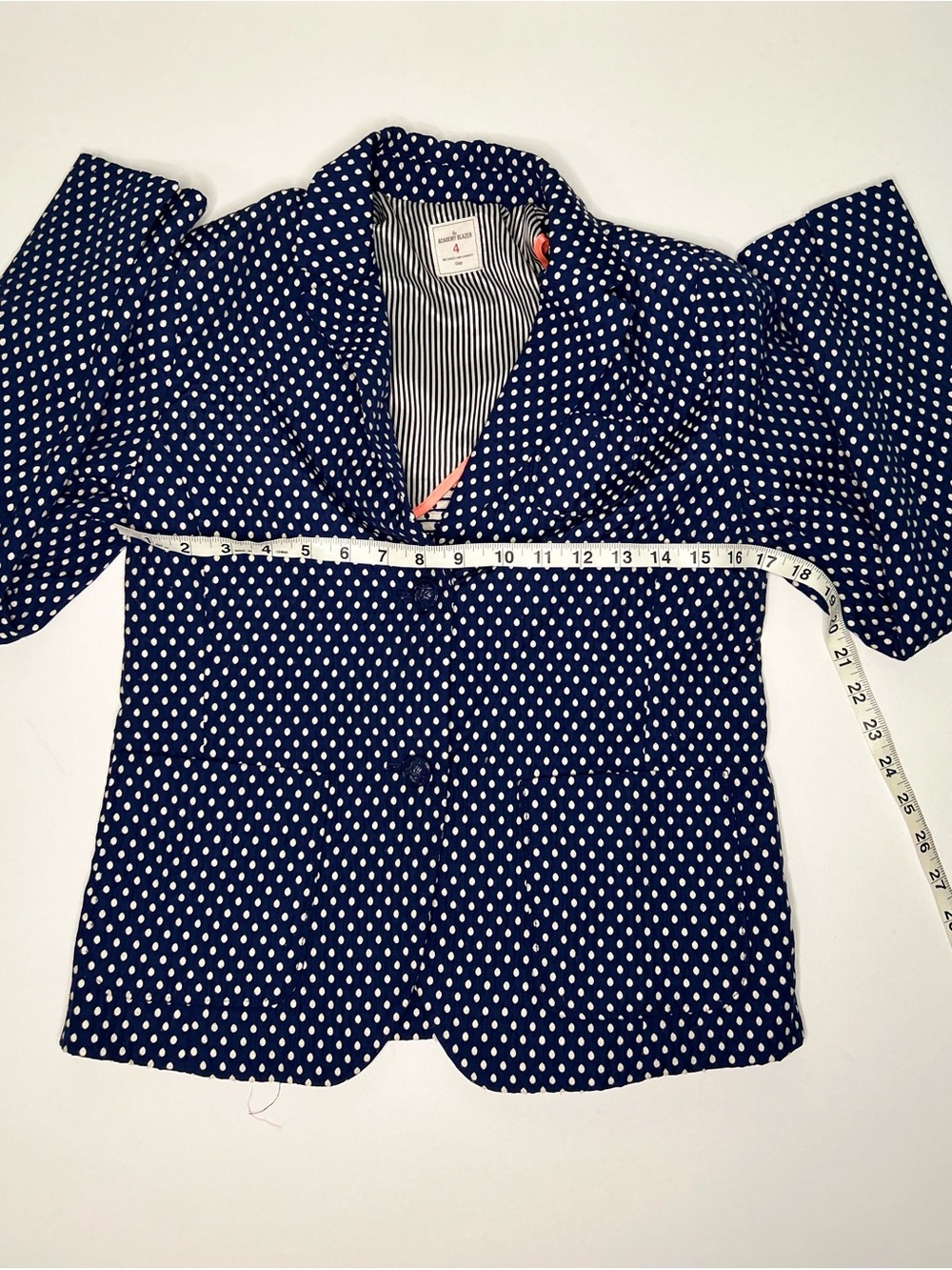 Gap "The Academy" blazer in navy with a white polka dot pattern size 4 - Picture 7 of 11